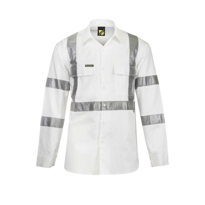 Hi Vis Long Sleeve Shirt with X Pattern & CSR Reflective Tape - Night Use Only