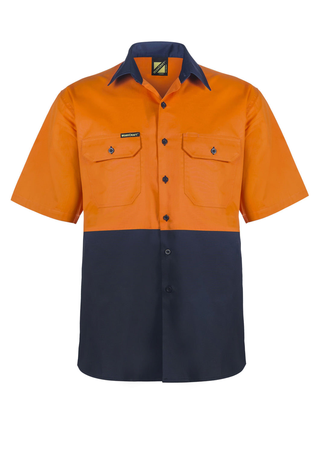 Lightweight Hi Vis Two Tone Short Sleeve Vented Cotton Drill Shirt
