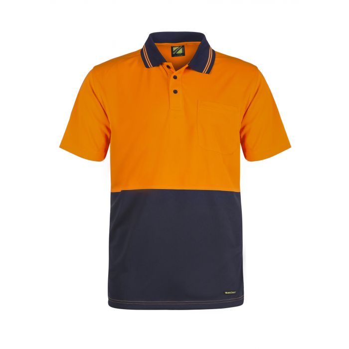 Hi Vis Two Tone Short Sleeve Micromesh Polo with Pocket