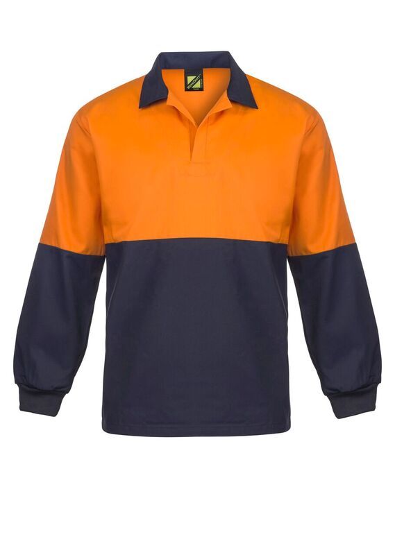 Food Industry Hi Vis Two Tone Jac Shirt with Contrast Collar - Long Sleeve