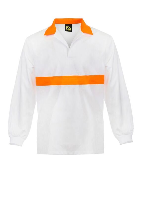 Food Industry Jac Shirt with Contrast Collar and Chestband - Long Sleeve