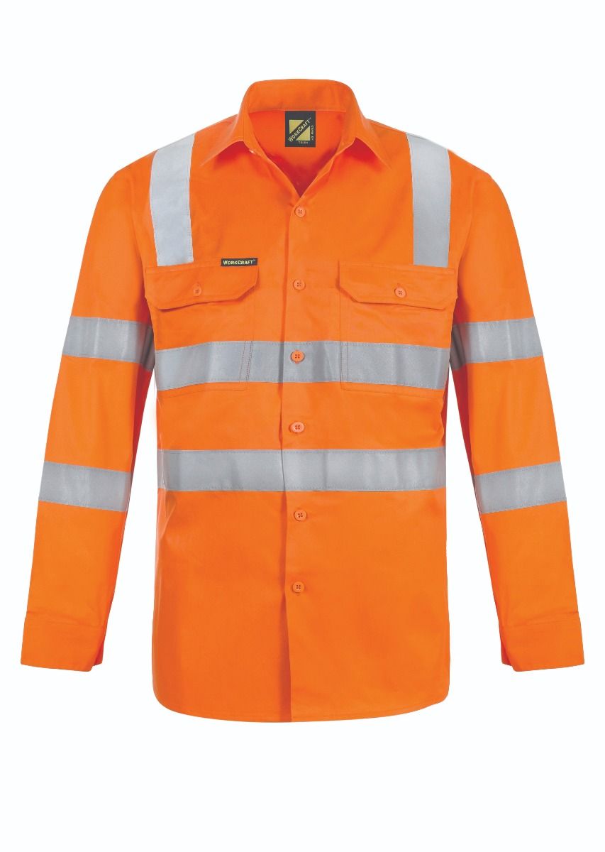 Lightweight Hi Vis Vented Cotton Drill Shirt with Semi Gusset and Shoulder Pattern CSR Reflective Tape