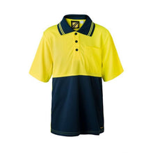 Load image into Gallery viewer, Kids Two Tone Short Sleeve Micromesh Polo with Pocket
