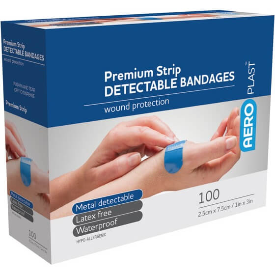 AeroPlast Premium Detectable Bandages - Standard Strip x 100