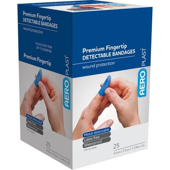 AeroPlast Premium Detectable Bandages - Fingertip Dressings x 25