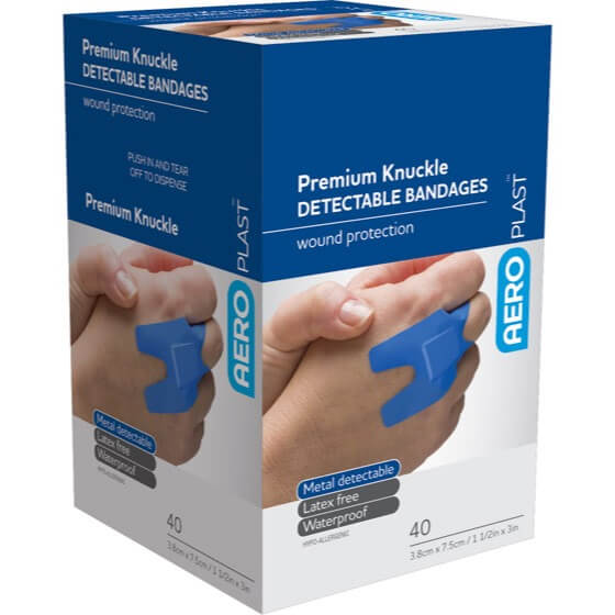 AeroPlast Premium Detectable Bandages - Knuckle Dressings x 40