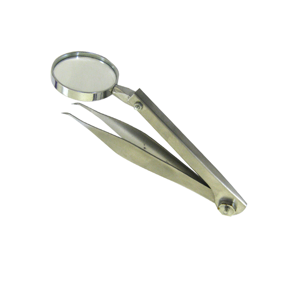 AeroInstruments Stainless Steel Forceps - Moving Magnifying Glass Head