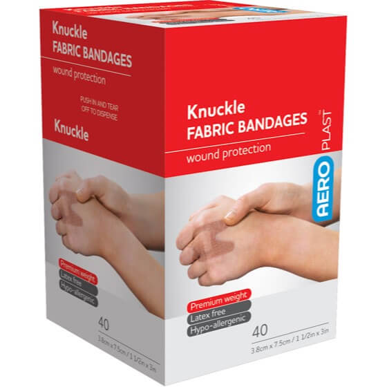 AeroPlast Premium Fabric Bandages - Knuckle Dressings x 40
