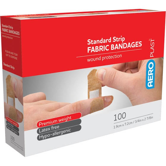 AeroPlast Premium Fabric Bandages - Standard Strip x 100