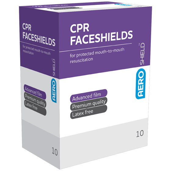 AeroShield Disposable CPR Face Shield Box/10