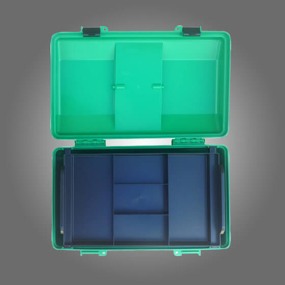Green Plastic Cases with Liftout Tray Large