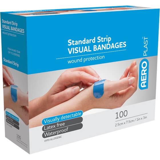 AeroPlast Premium Visual Bandages - Extra Wide Strips x 100