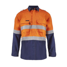 Load image into Gallery viewer, Torrent HRC2 Mens Hi Vis Two Tone Open Front Shirt with Gusset Sleeves &amp; FR Reflective Tape
