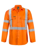 Load image into Gallery viewer, Hi Vis Long Sleeve Shirt with X Pattern &amp; CSR Reflective Tape - Night Use Only
