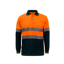Load image into Gallery viewer, Hi Vis Two Tone Long Sleeve Micromesh Polo with Pocket &amp; CSR Reflective Tape
