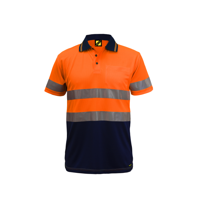 Hi Vis Two Tone Short Sleeve Micromesh Polo with Pocket & CSR Reflective Tape